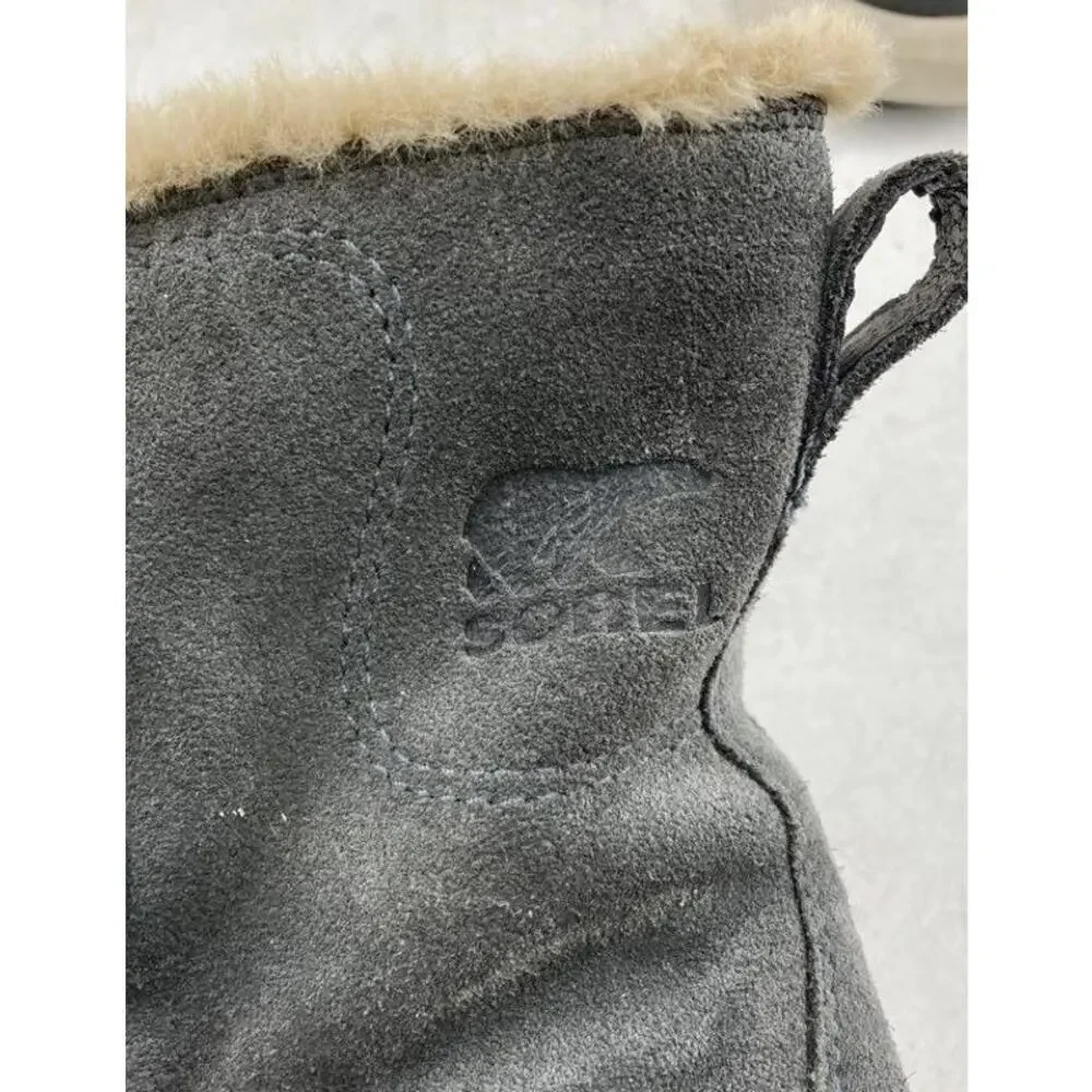 SOREL EXPLORER II Joan Waterproof Gray Suede Winter Boots Womens Size 10